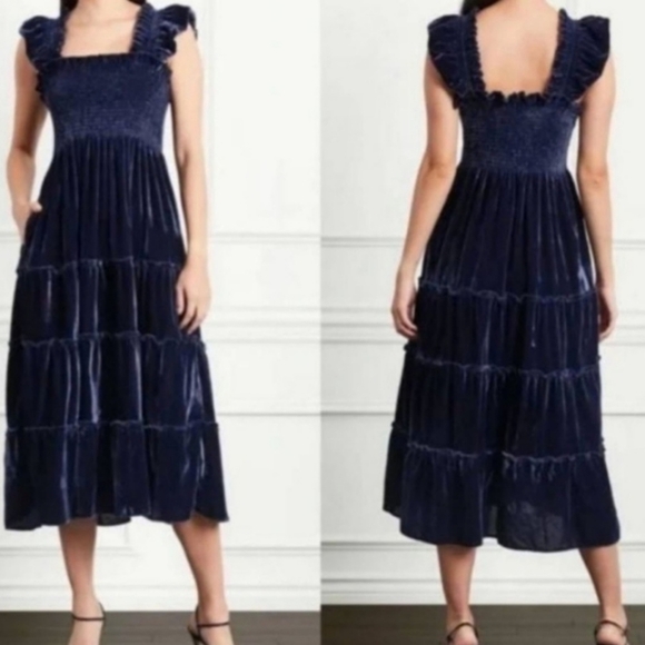 Hill House Navy Velvet Ellie Nap Dress - Picture 4 of 13